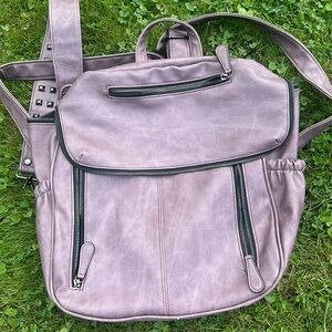 Soft purple, leather backpack